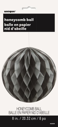 Paper Decoration Honeycomb Ball Black & Silver 20cm