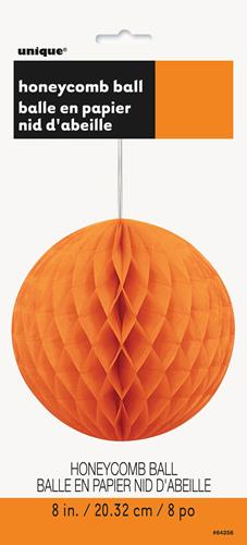 Paper Decoration Honeycomb Ball Pumpkin Orange 20cm