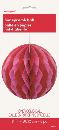 Paper Decoration Honeycomb Ball Red & Pink 20cm