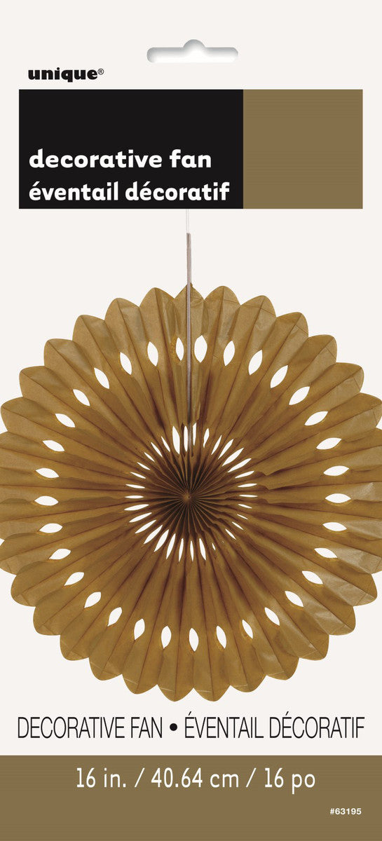 Paper Fan Decoration Gold 40cm