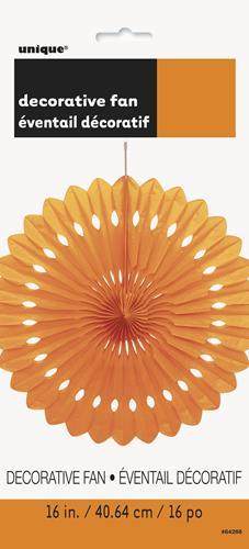 Paper Fan Decoration Pumpkin Orange 40cm