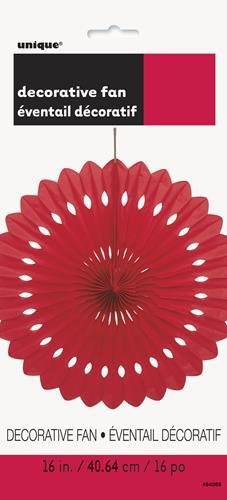 Paper Fan Decoration Ruby Red 40cm
