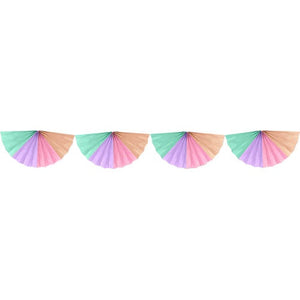 Paper Fan Garland Decoration Pastel Colours