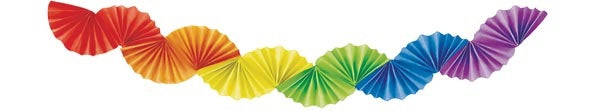 Paper Fan Garland Decoration Rainbow