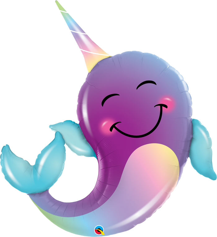Party Narwhal SuperShape Foil Balloon UNINFLATED