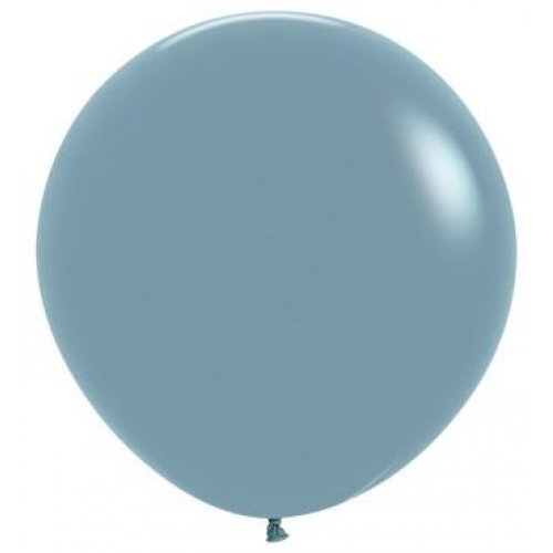 24 Inch (60 CM) Round Pastel Dusk Blue Sempertex Plain Latex Balloon UNINFLATED