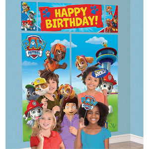 Paw Patrol Happy Birthday Scene Setter with Photo Props