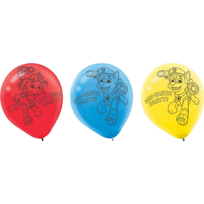Paw Patrol Latex Balloon UNINFLATED - Pack of 6