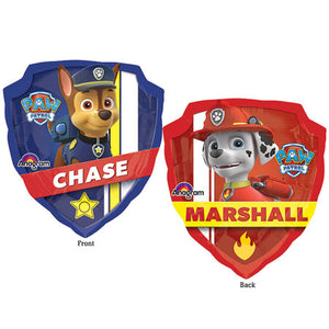 Paw Patrol Two-Sided Shield Shape SuperShape Foil Balloon UNINFLATED