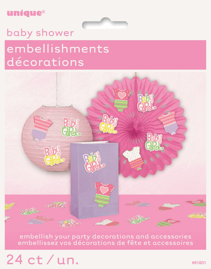 Pink Dots Baby Shower Embellishments