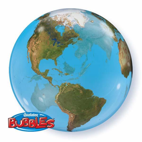 Planet Earth 22 Inch Qualatex Bubble Balloon UNINFLATED