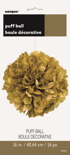 Puff Ball Decoration Gold 40cm