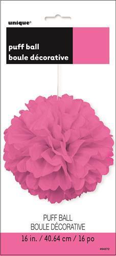 Puff Ball Decoration Hot Pink 40cm