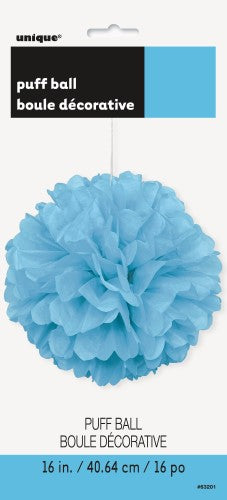 Puff Ball Decoration Powder Blue 40cm