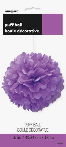 Puff Ball Decoration Pretty Purple 40cm