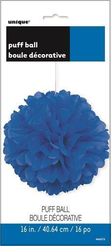 Puff Ball Decoration Royal Blue 40cm