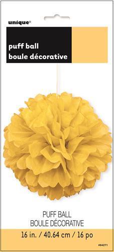 Puff Ball Decoration Sunflower Yellow 40cm