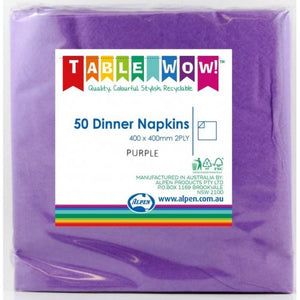 Purple Dinner Napkins - Pack of 50