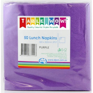 Purple Lunch Napkins - Pack of 50