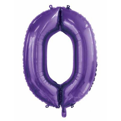 Purple Number 0 Supershape 86cm Foil Balloon UNINFLATED