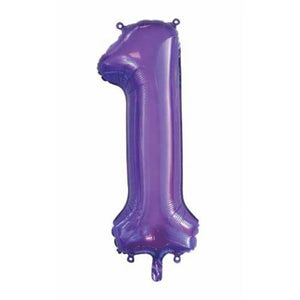 Purple Number 1 Supershape 86cm Foil Balloon UNINFLATED