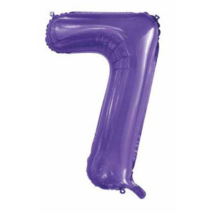 Purple Number 7 Supershape 86cm Foil Balloon UNINFLATED