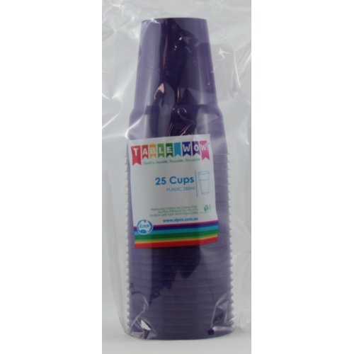 Purple Plastic Cups - Pack of 20