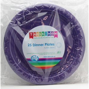 Purple Plastic Dinner Plates - Pack of 25