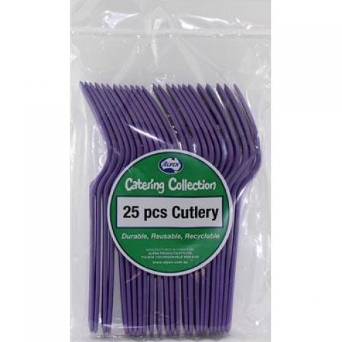 Purple Plastic Forks - Pack of 25