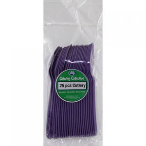 Purple Plastic Spoons - Pack of 25