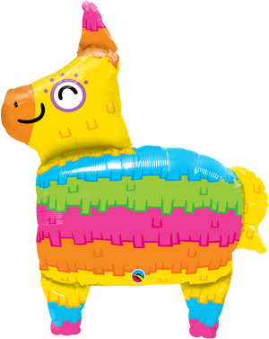 Rainbow Donkey Pinata SuperShape Foil Balloon UNINFLATED