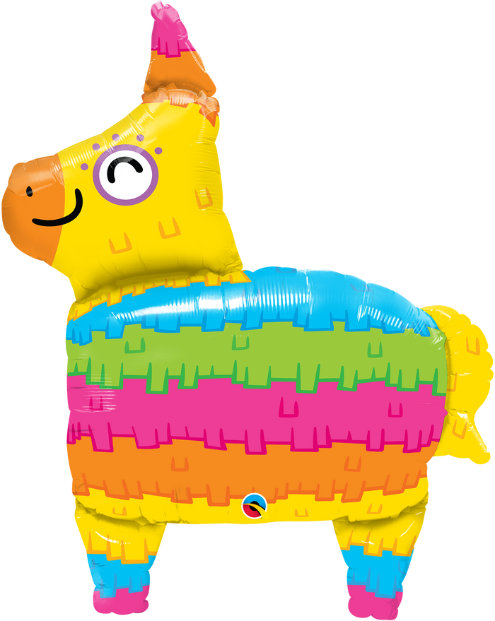 Rainbow Donkey Pinata SuperShape Foil Balloon UNINFLATED