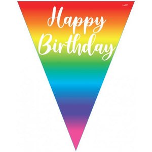 Rainbow Happy Birthday Flag Banner