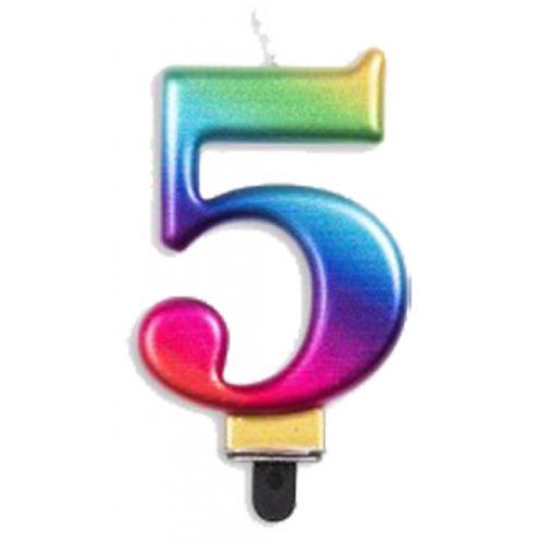 Rainbow Jumbo Candle Number #5