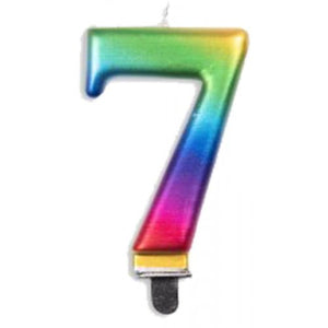 Rainbow Jumbo Candle Number #7