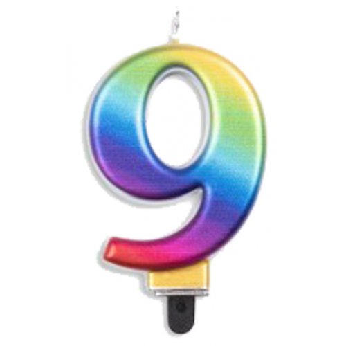 Rainbow Jumbo Candle Number #9