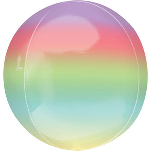 Rainbow Ombre Foil Orbz Balloon UNINFLATED