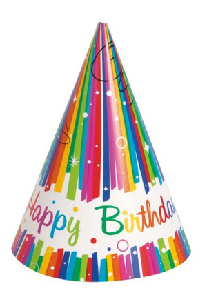 Rainbow Ribbons Birthday Party Hats