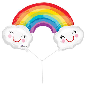 Rainbow With Clouds SuperShape Foil Balloon UNINFLATED