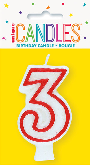 Red Border Candle Number #3