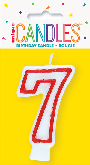 Red Border Candle Number #7