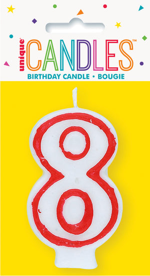 Red Border Candle Number #8
