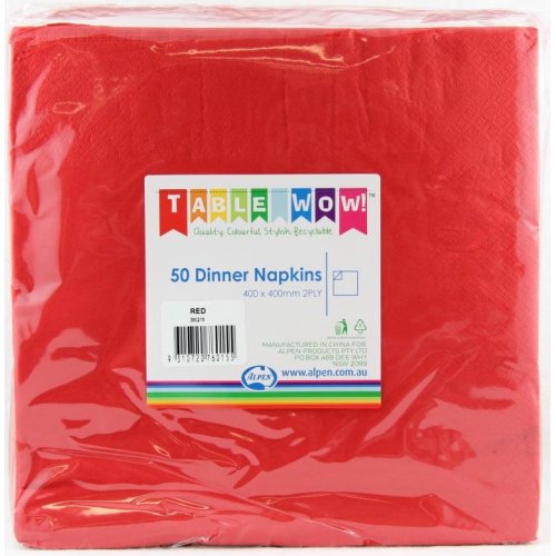 Red Dinner Napkins - Pack of 50