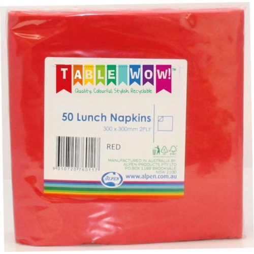 Red Lunch Napkins - Pack of 50