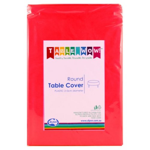 Red Plastic Round Tablecover