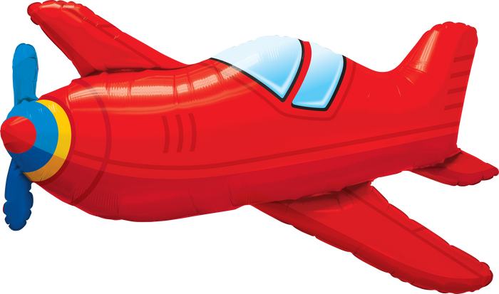 Red Vintage Airplane SuperShape Foil Balloon UNINFLATED