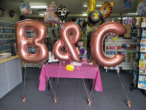 Rose Gold Helium Inflated Letter Foil Balloon each