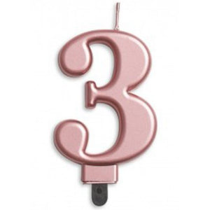 Rose Gold Jumbo Candle Number #3