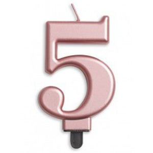 Rose Gold Jumbo Candle Number #5