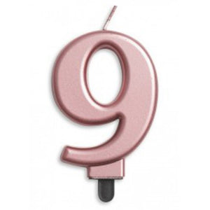 Rose Gold Jumbo Candle Number #9